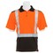 Erb Safety Shrt Slv Polo Shrt, Brdseye Msh, Class2, 9100SBSEG, Hi-Viz Org/Blk, 4XL 62687